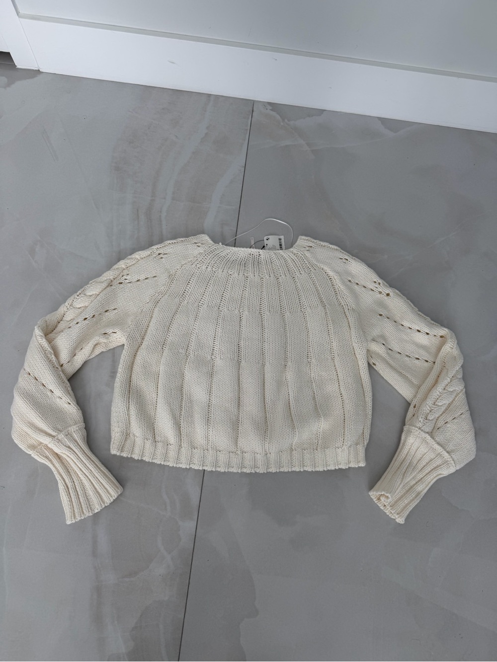 NWT Free People Sandra Cable Stitch Pullover Sweater - Picture 6 of 9